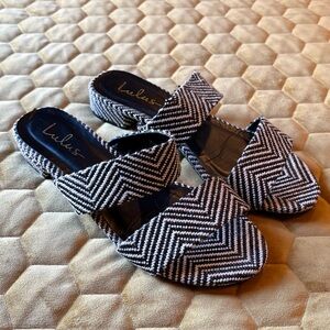 Lulu's Black and White Patterned Sandals